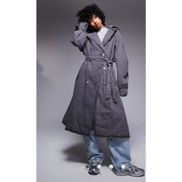 New!ASOS|Denim| Maxi| Trench Coat - Picture 1 of 13